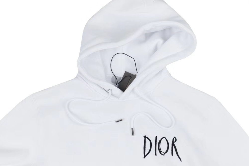 dior19fw白色限定签名帽衫