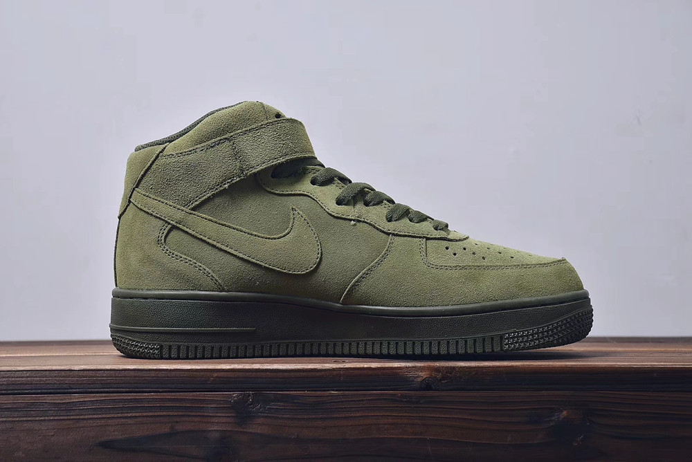【大黑鞋】nike air force 1 mid af1 空军一号 中帮军绿 原鞋开模