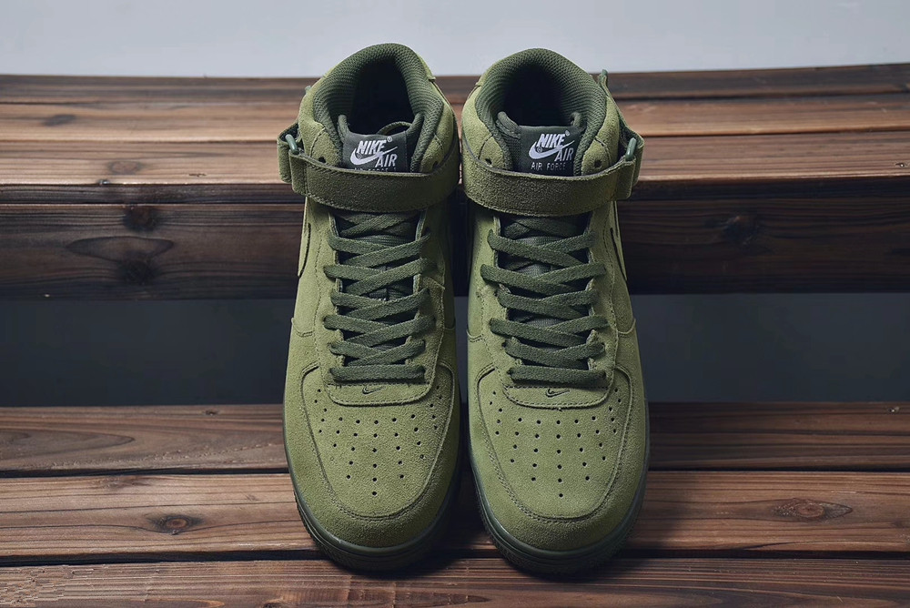 【大黑鞋】nike air force 1 mid af1 空军一号 中帮军绿 原鞋开模