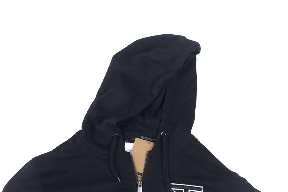 bbr19fwtblogo拉链帽衫黑色