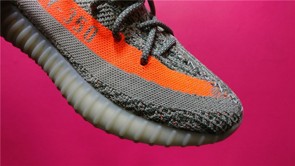 adidasyeezy350v2belugarealboostbasfbb1826阿迪达斯椰子350二代灰橘